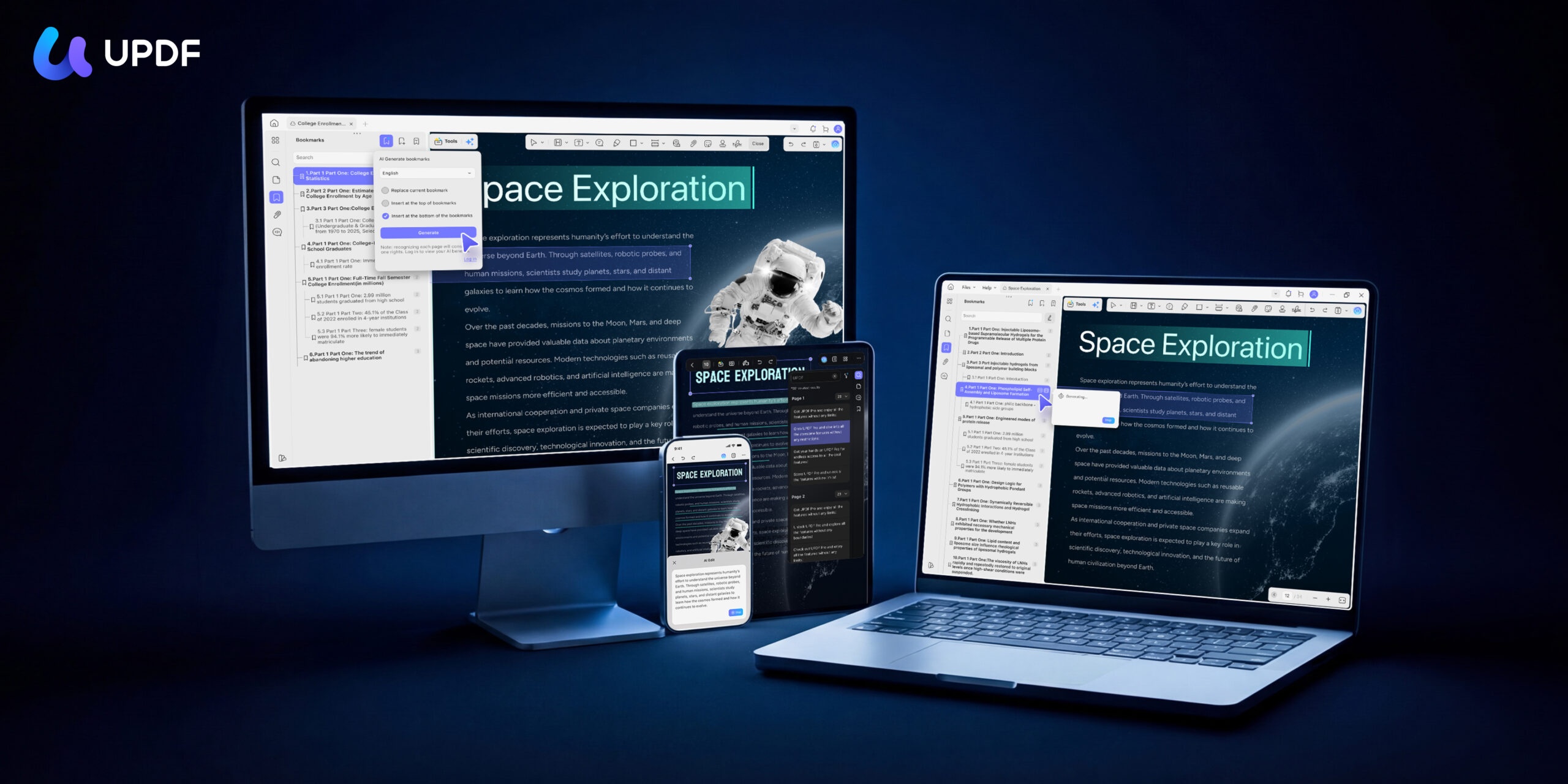 UPDF iOS 2.5.2 on a screen and laptop