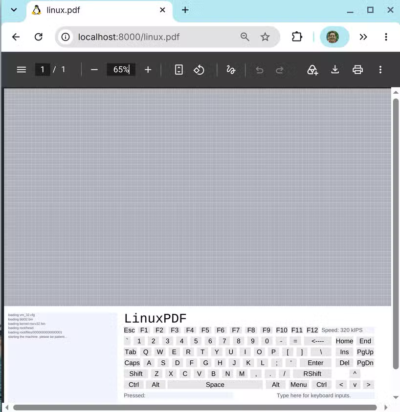 screenshot of Linux in PDF
